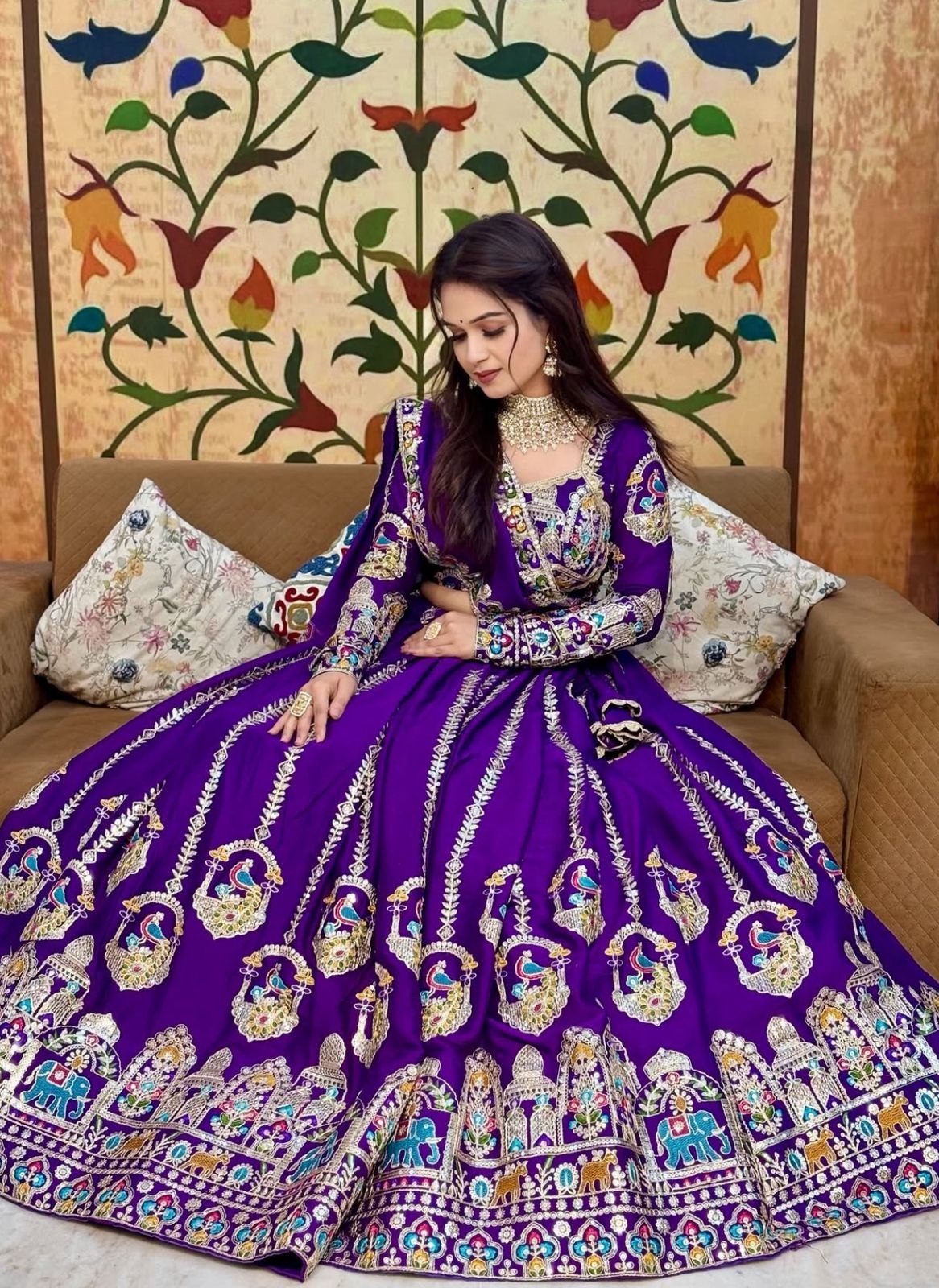 Elegant Festival Lehenga Choli Set with Heavy Embroidery and Sequins