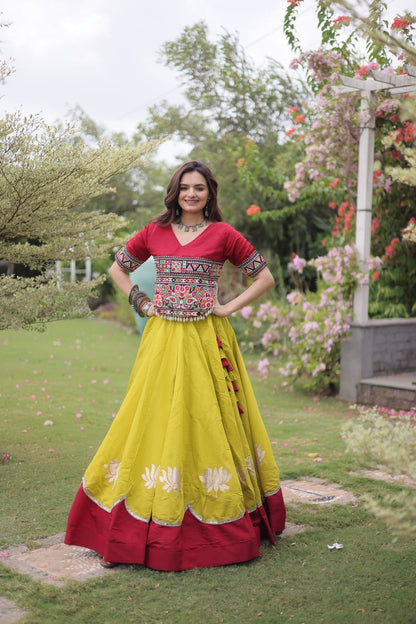 RangBhoomi Navratri Lehenga Choli Collection 2026 — Lotus Mirror Embroidered Set