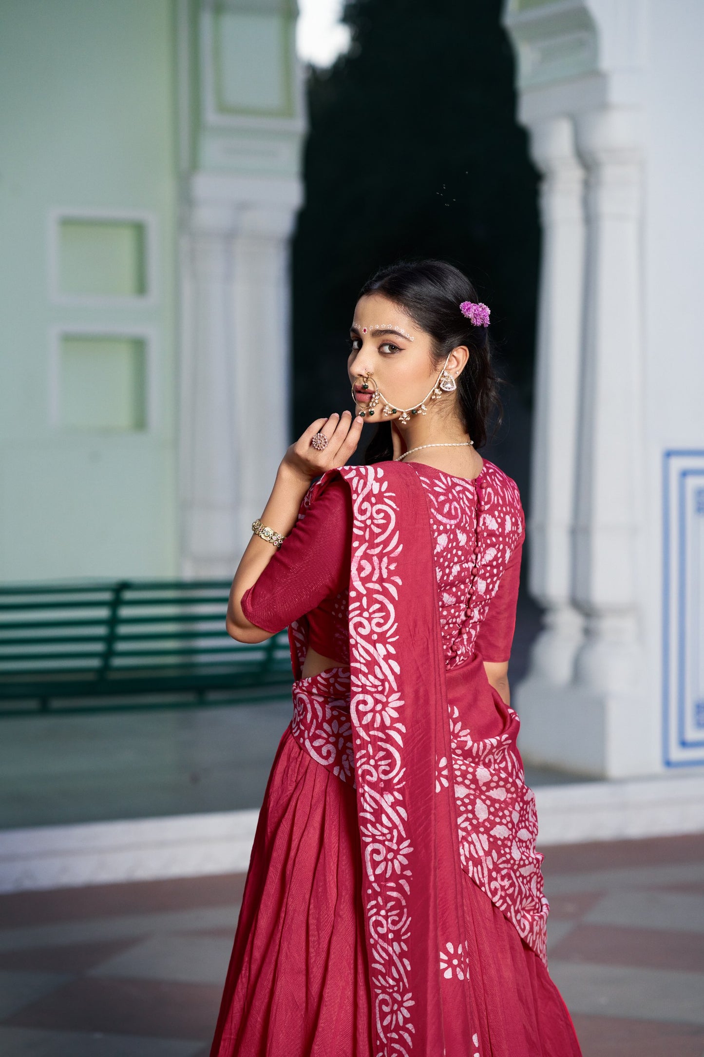 RangBhoomi Vrajshree Cotton Chanderi Lehenga Set — Festive Janmashtami Ensemble