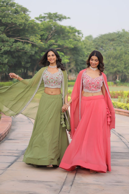 Premium Ready-to-Wear Lehenga Choli Set with Stylish Shrug Jacket
