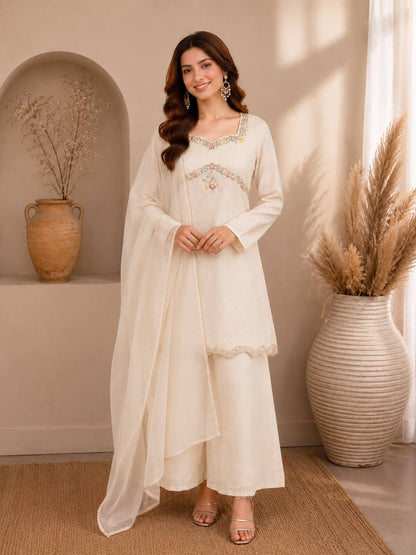 RangBhoomi Designer Indo-Western Festival Special Collection - Embroidered Zazu Silk Set