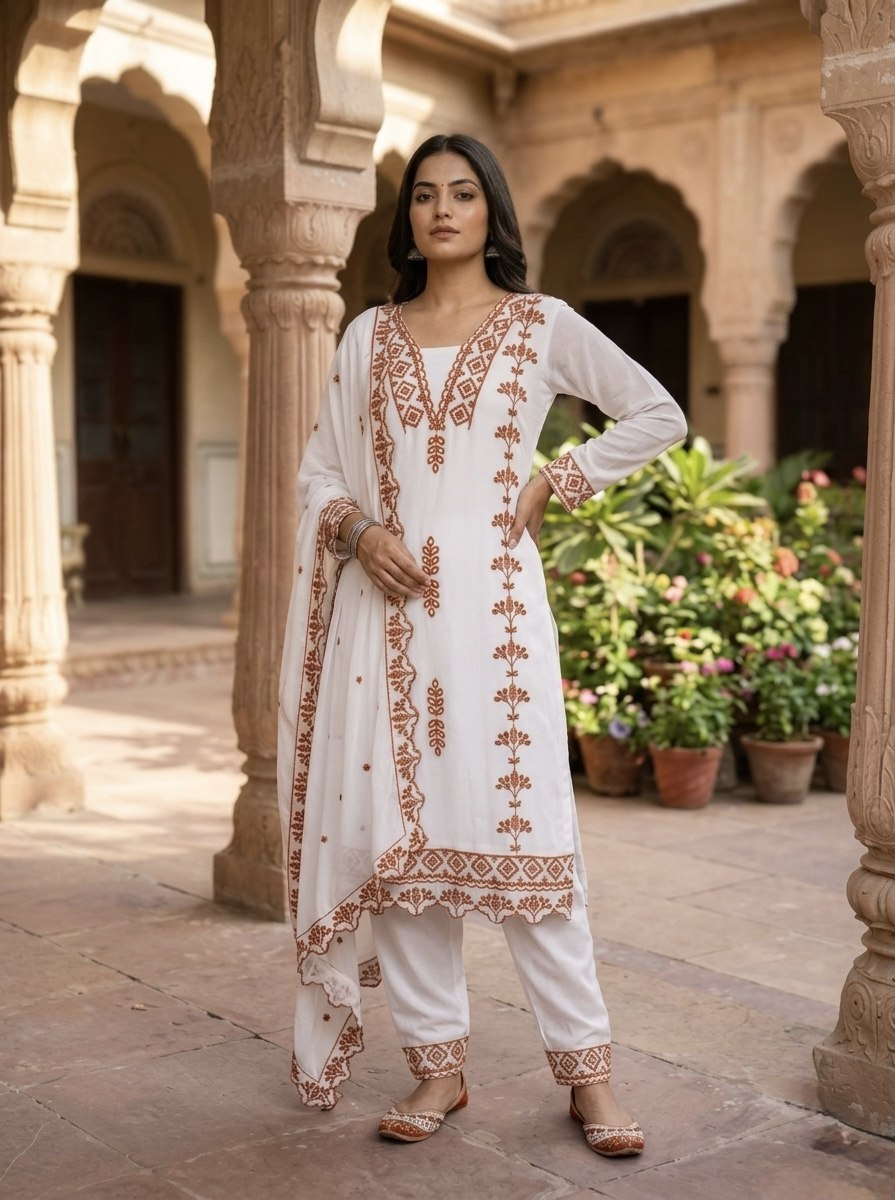 RangBhoomi Premium Ready-to-Wear Top, Bottom, and Dupatta Collection 2026 – Elegant 3-Piece Set