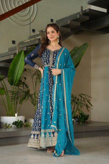 Designer Gown-Dupatta Collection | Zari & Sequin Embroidery