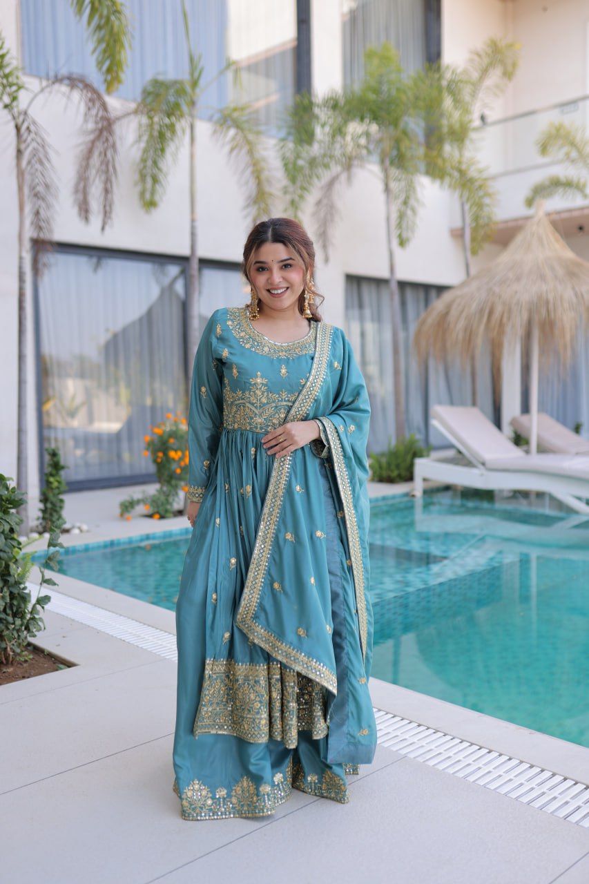 RangBhoomi Premium Designer Ready-to-Wear Top, Sharara, and Dupatta Set Collection 2026