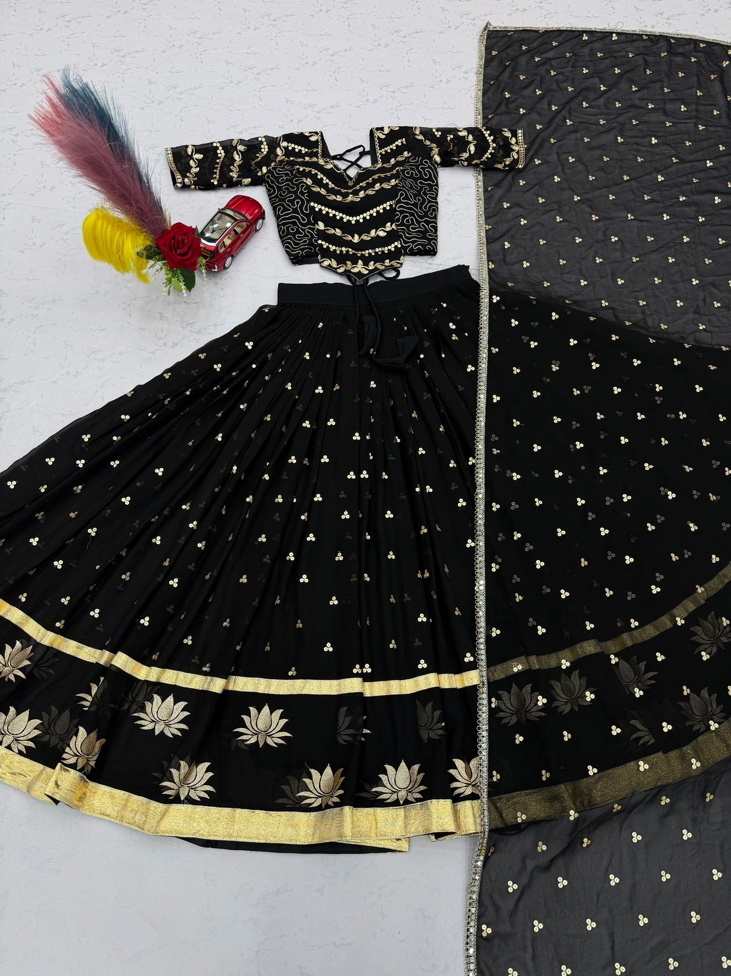 RangBhoomi Navratri Vintage Chaniya Choli – Big Flair 6M Fox Georgette Lehenga Choli