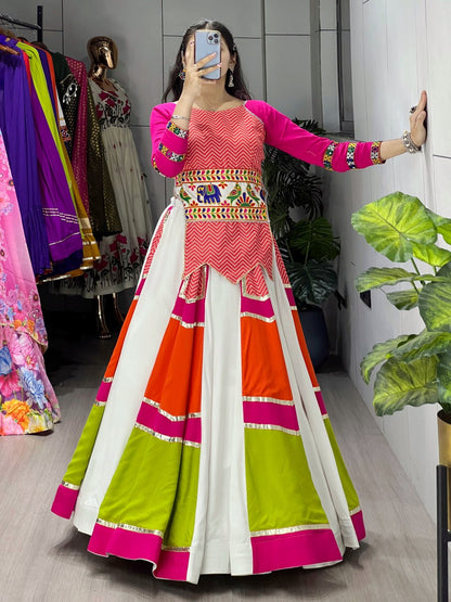 RangBhoomi Designer Multicolored Lehenga Set with Elegant Fancy Top – Navratri 2025 Collection