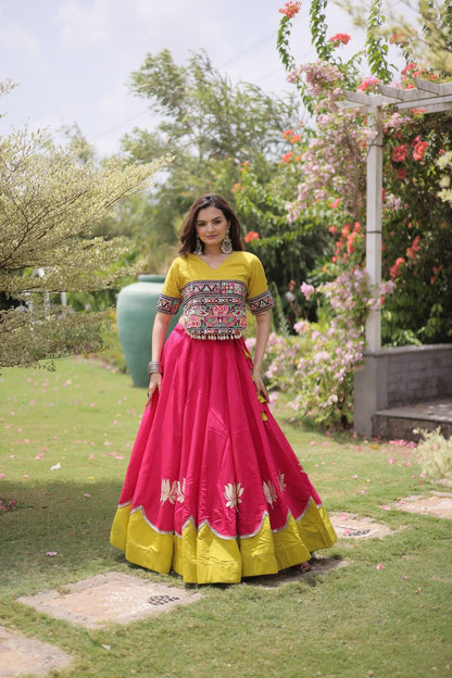 RangBhoomi Navratri Lehenga Choli Collection 2026 — Lotus Mirror Embroidered Set