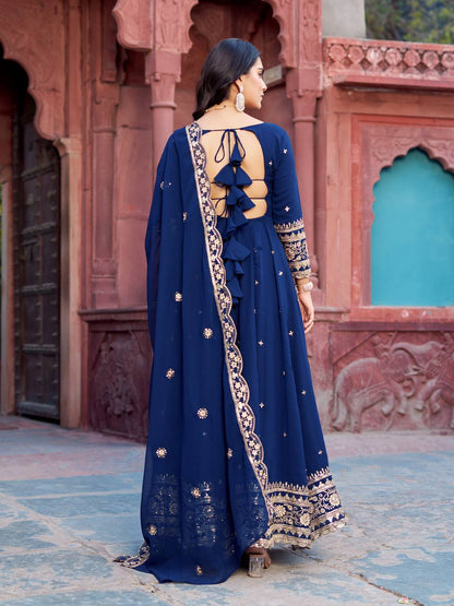 RangBhoomi SP Series Elegant Faux Georgette Gown Set with Realistic Detailing and Comfortable Fit