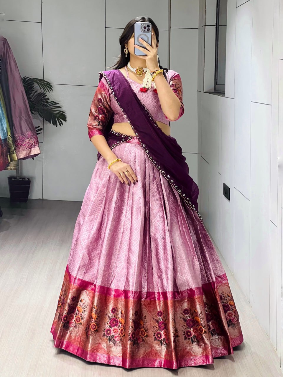 RangBhoomi New Arrival Silk Traditional Lehenga with Contrasting Dupatta