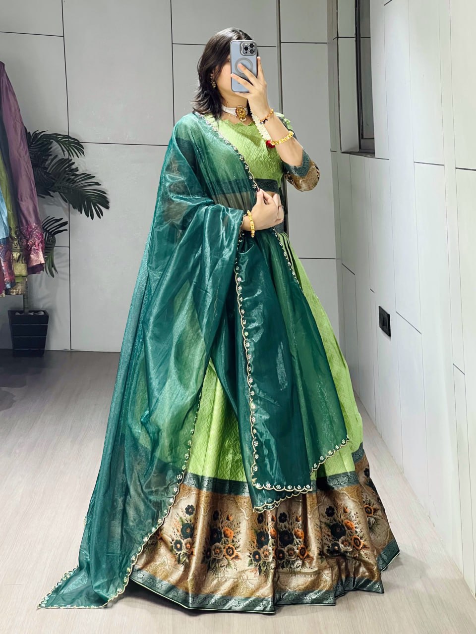 RangBhoomi New Arrival Silk Traditional Lehenga with Contrasting Dupatta