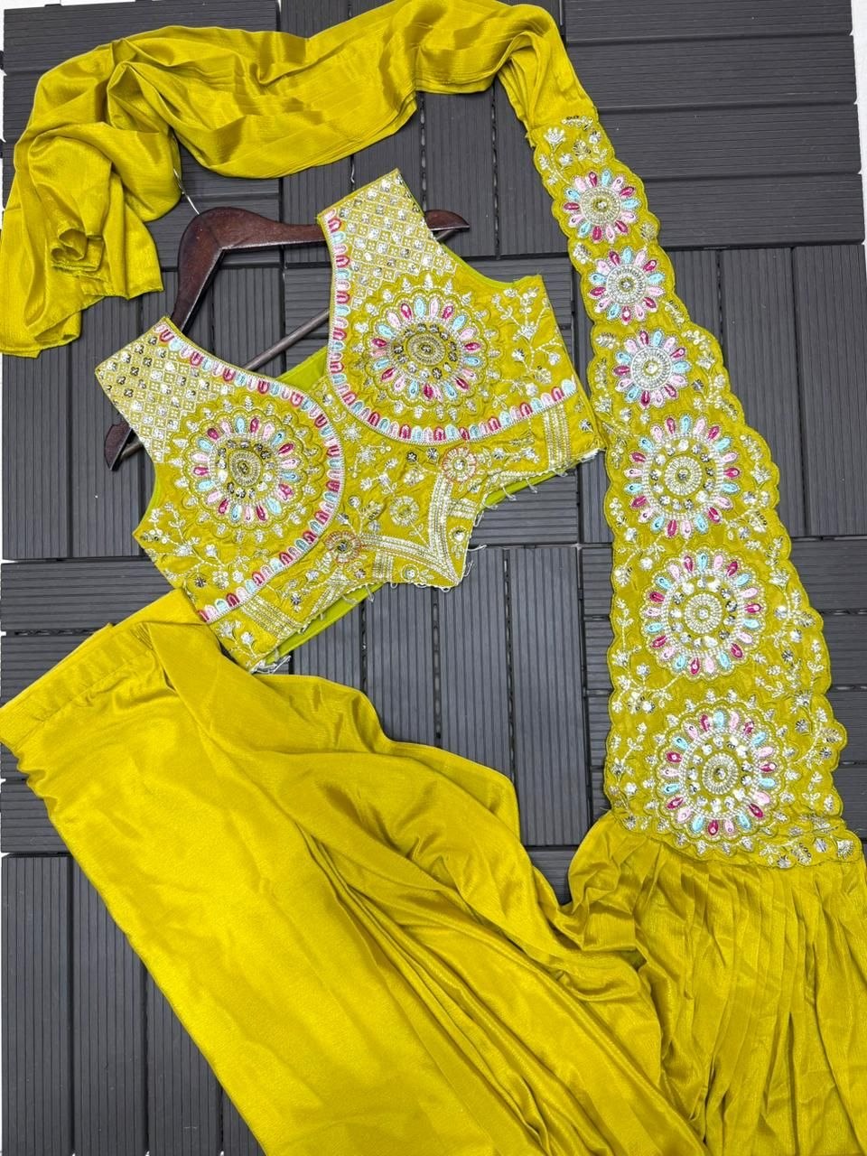 New Super Trending Ready-to-Wear Saree with Stunning Embroidery and Sequence Work Paired with Embroidered Blouse