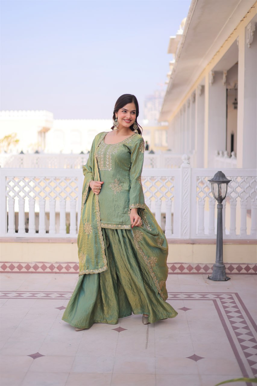 RangBhoomi Premium Designer Ready-to-Wear Top, Sharara, and Dupatta Collection 2026