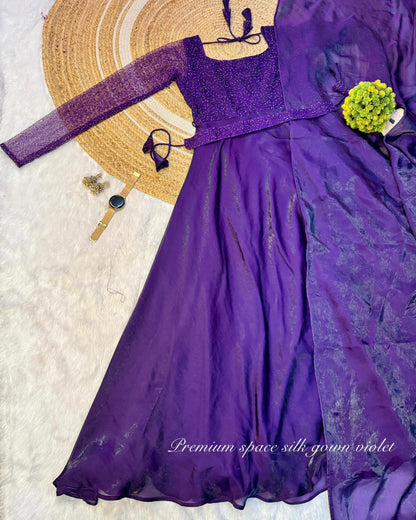 Exclusive Party Wear Draping Style Gown Outfit
