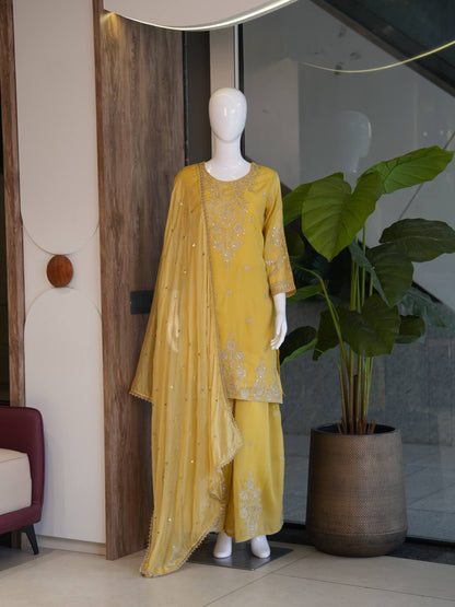 RangBhoomi Designer Festival Special Collection - Elegant Embroidered Cosmos Fabric Set