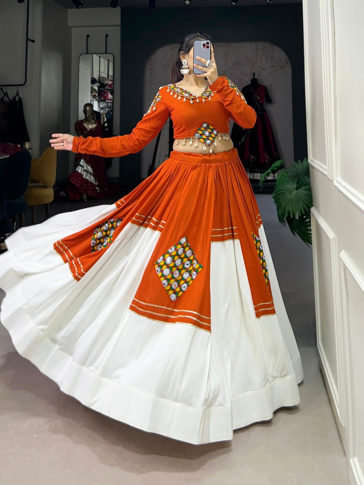 RangBhoomi Navratri Collection 2026 - Rayon Lehenga with Gamthi Patch & Gota Patti