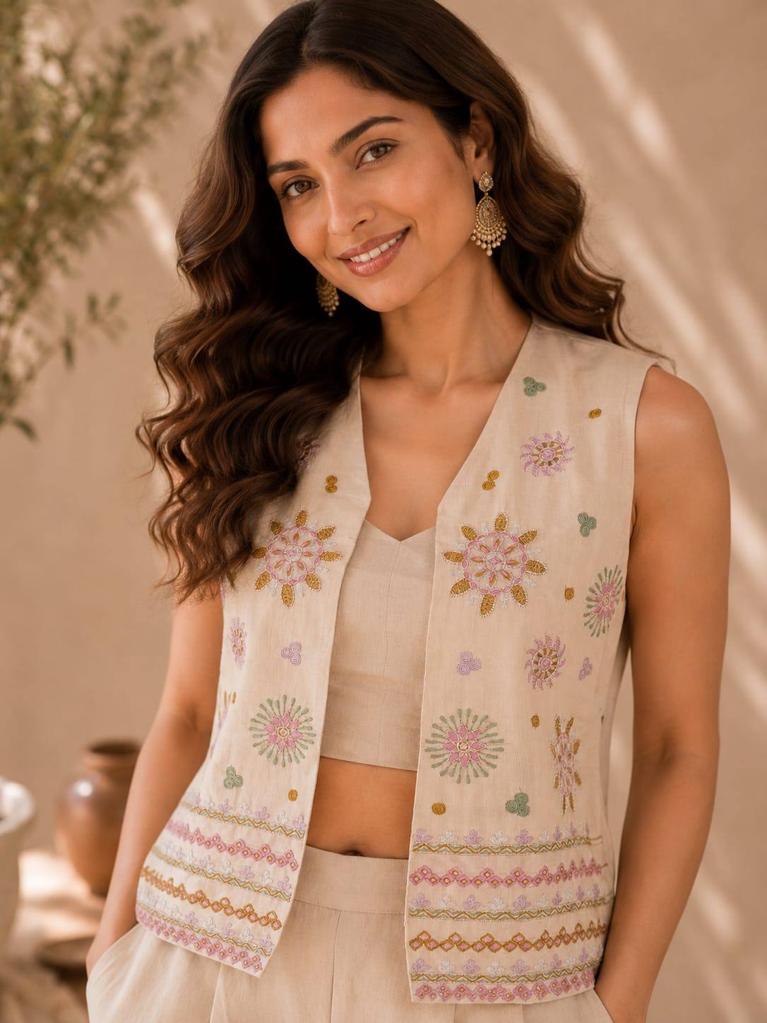 RangBhoomi Designer Co-Ord Set — Festival & Party Dhabu Cotton Palazzo