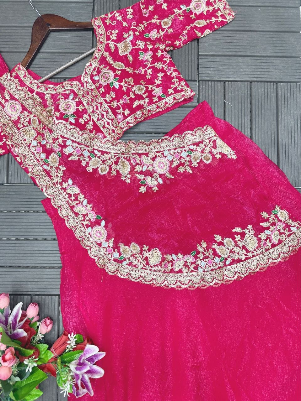 Elegant Embroidered Lehenga Choli Set with Sequence Work – New Arrival by RangBhoomi