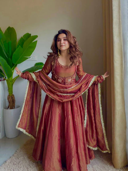 RangBhoomi New Designer Heavy Cosmos Silk Maxi Anarkali Suit – Embellished Festive Gown