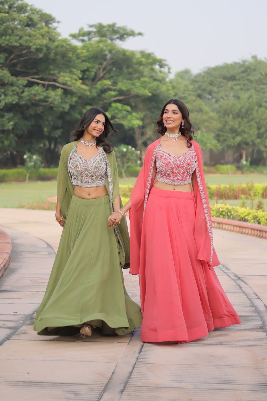 Premium Ready-to-Wear Lehenga Choli Set with Stylish Shrug Jacket