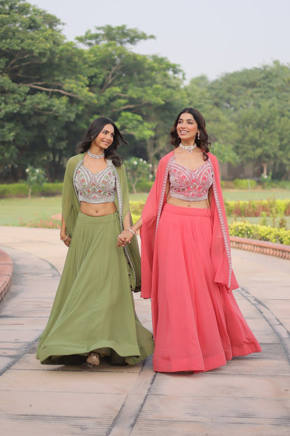 Premium Ready-to-Wear Lehenga Choli Set with Stylish Shrug Jacket