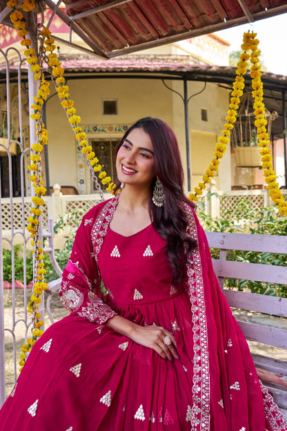RangBhoomi Exclusive Festival Long Gown with Elegant Dupatta