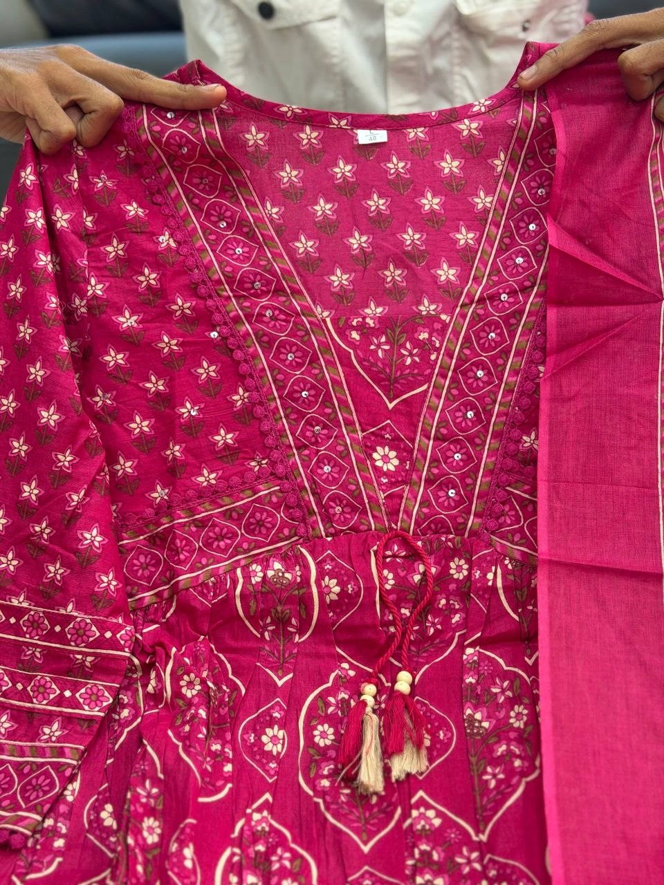 RangBhoomi Pure Cotton Anarkali Suit Set - 4 Piece Ready-to-Wear Ensemble