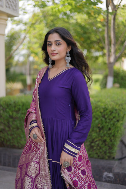 RangBhoomi Gown & Dupatta Collection 2026 — Premium Reyon Gown with Viscose Jacquard Dupatta