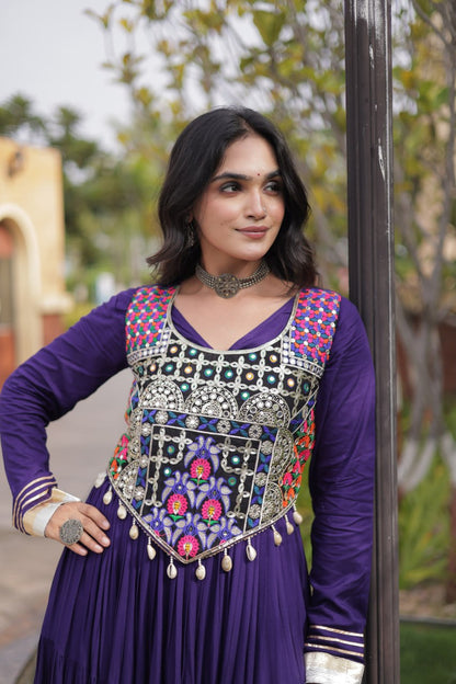 Navratri Gown Collection 2026 — Elegant Reyon Gown with Embellished Blouse by RangBhoomi