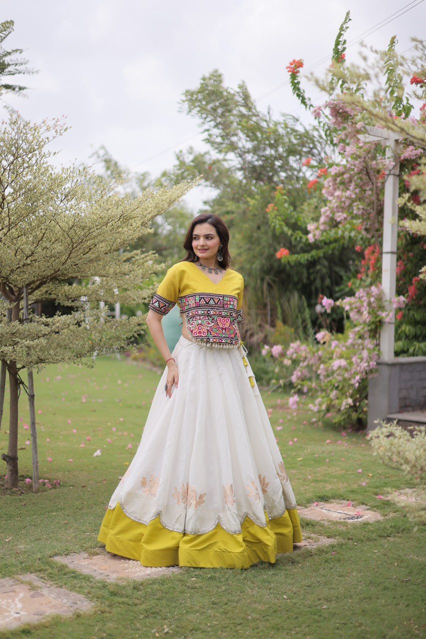 RangBhoomi Navratri Lehenga Choli Collection 2026 — Lotus Mirror Embroidered Set