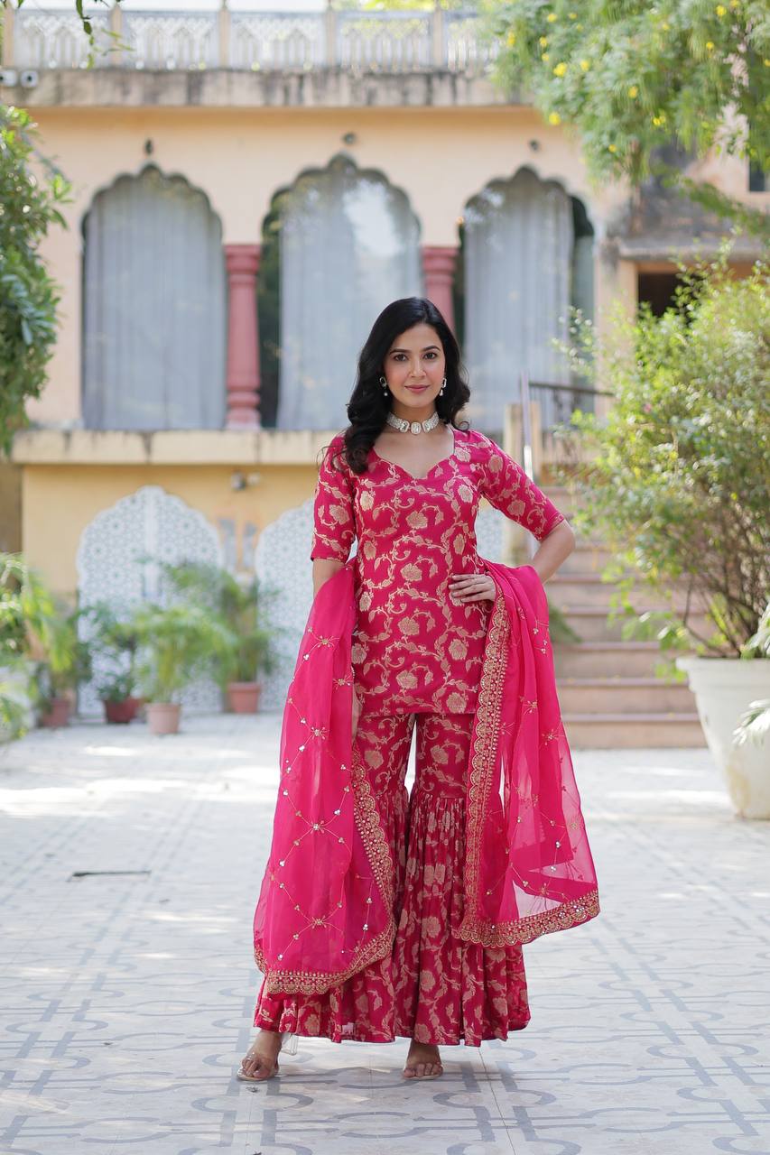 Exquisite Designer Ready-Made Gharara Suit