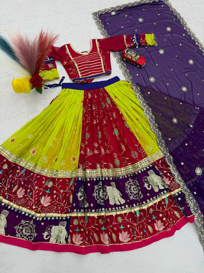 Navratri Special Vintage Chaniya Choli — Fox Georgette Embroidered Lehenga Set by RangBhoomi