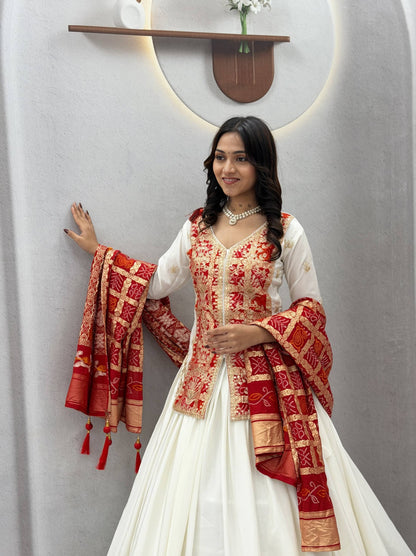 RangBhoomi Festival Badhni Lehenga Choli — Pure Chinon Silk with Heavy Embroidery
