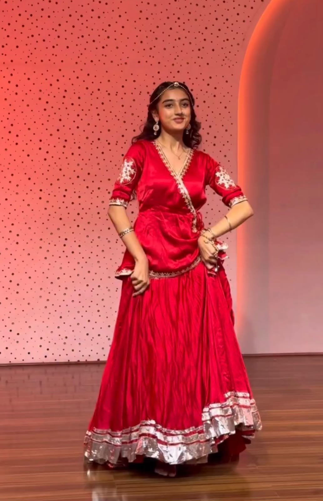 RangBhoomi Navratri Special Crepe Silk Lehenga Choli — 6m Big Flair, Fully Stitched