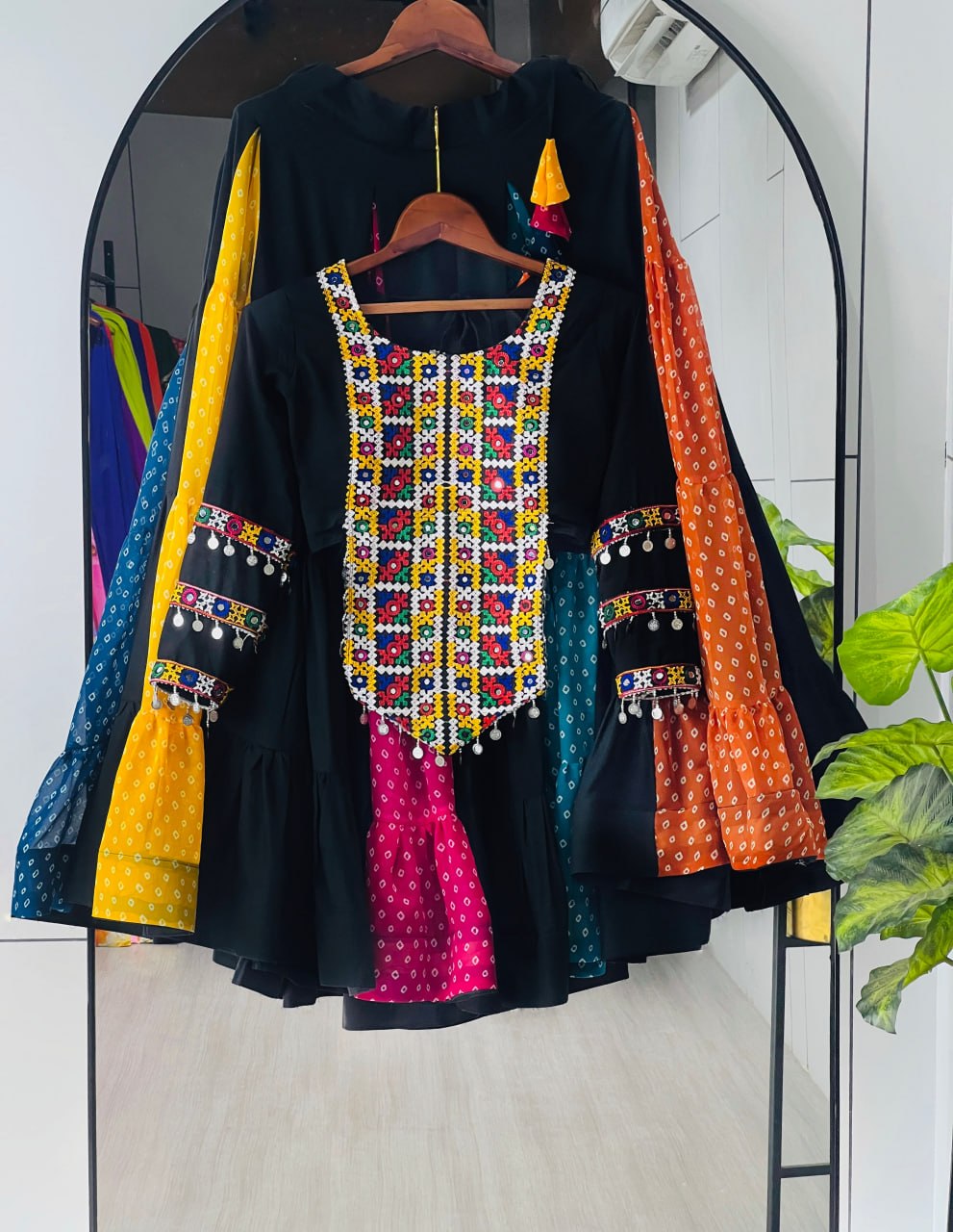 Ethnic Women's Lehenga Set with Traditional Embroidered Top – Multicolor Navratri Collection 2025