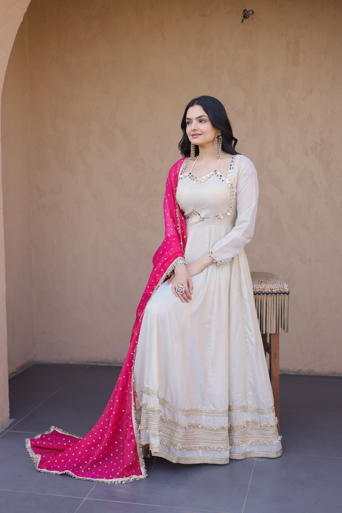 Elegant Gown with Dupatta Collection 2026 – Timeless Design with Classic Embroidery
