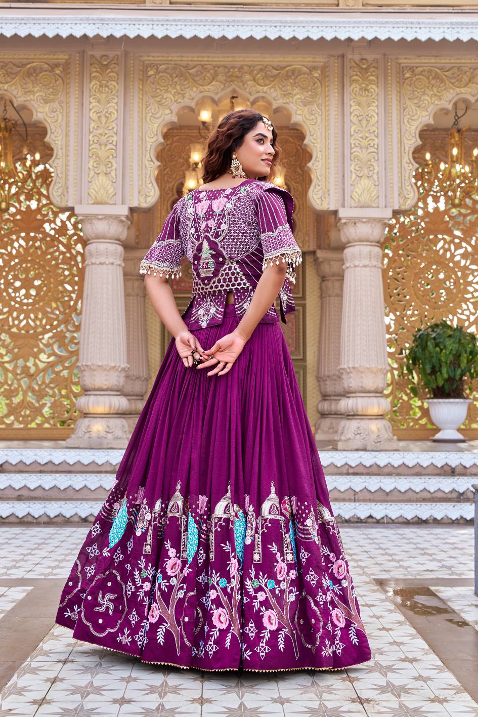 RangBhoomi Elegant Festival Lehenga Choli with Embroidered Koti Set