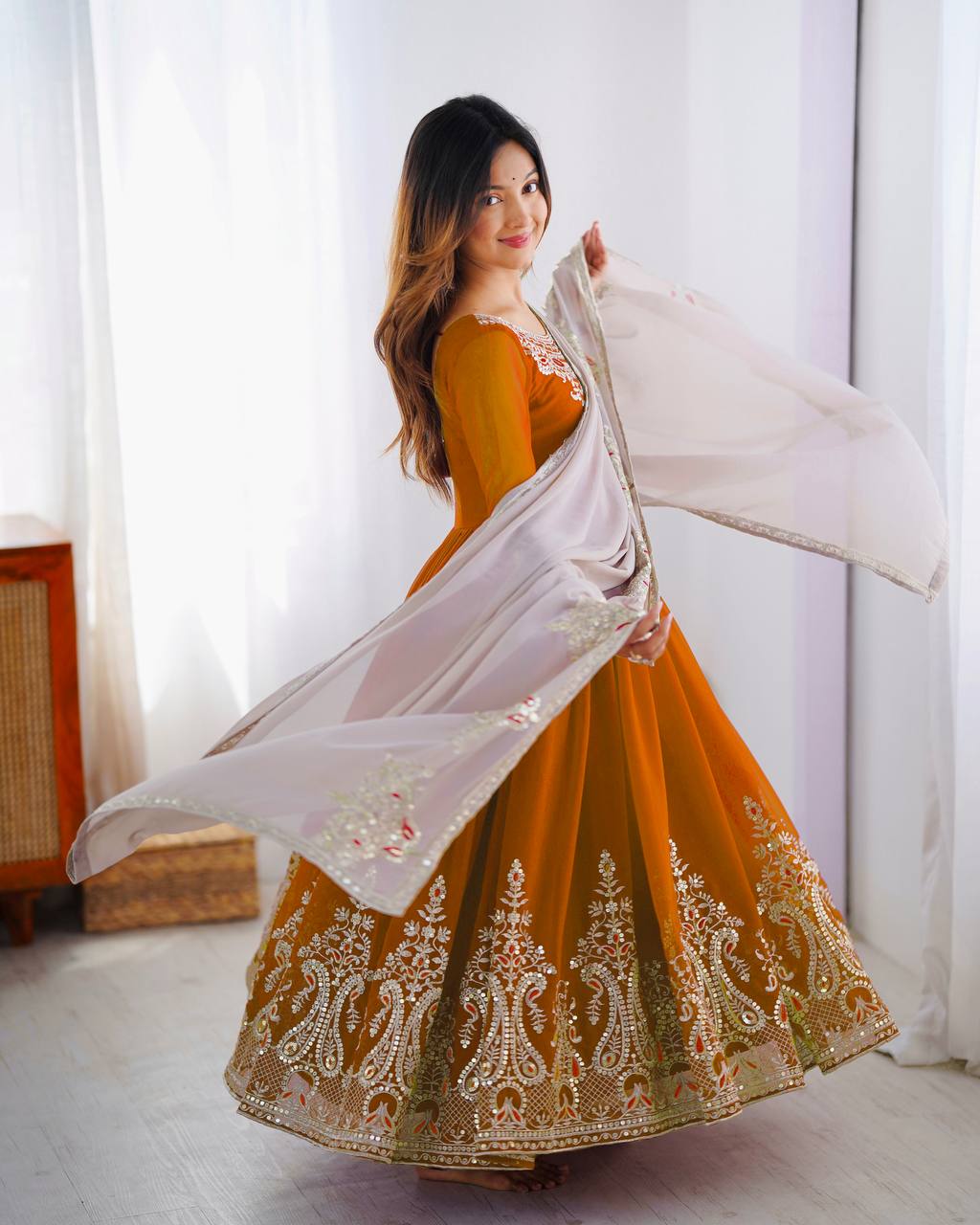Stun at Every Celebration in This Embroidered Party Gown Set