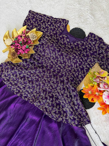 RangBhoomi Sequined Peplum Lehenga Choli – Full Stitched Festive Set