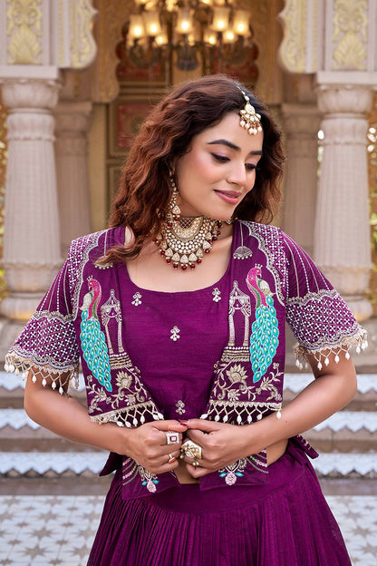 RangBhoomi Elegant Festival Lehenga Choli with Embroidered Koti Set