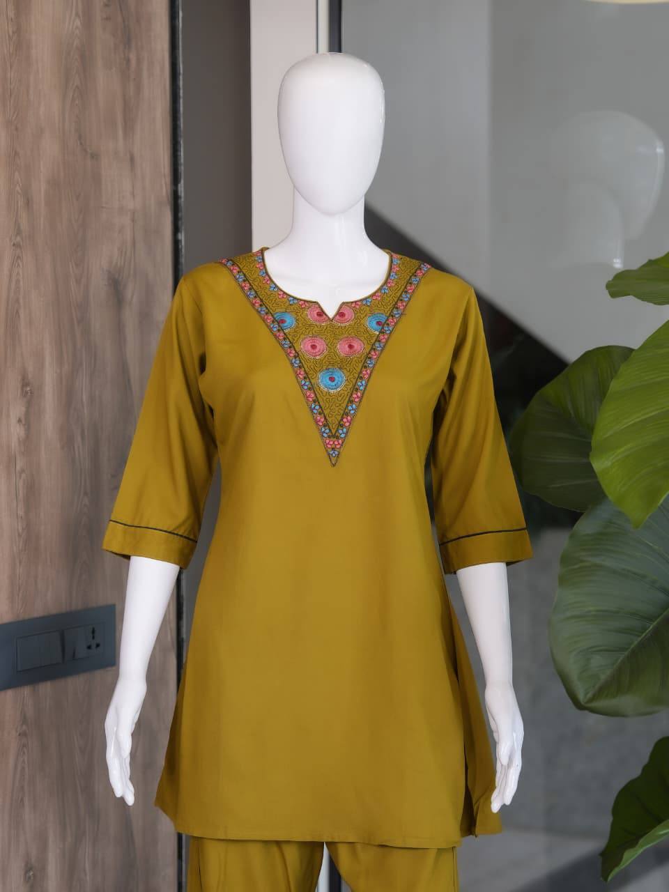 RangBhoomi Premium Reyon Kurti with Plazo Set - Comfortable Daily & Office Wear