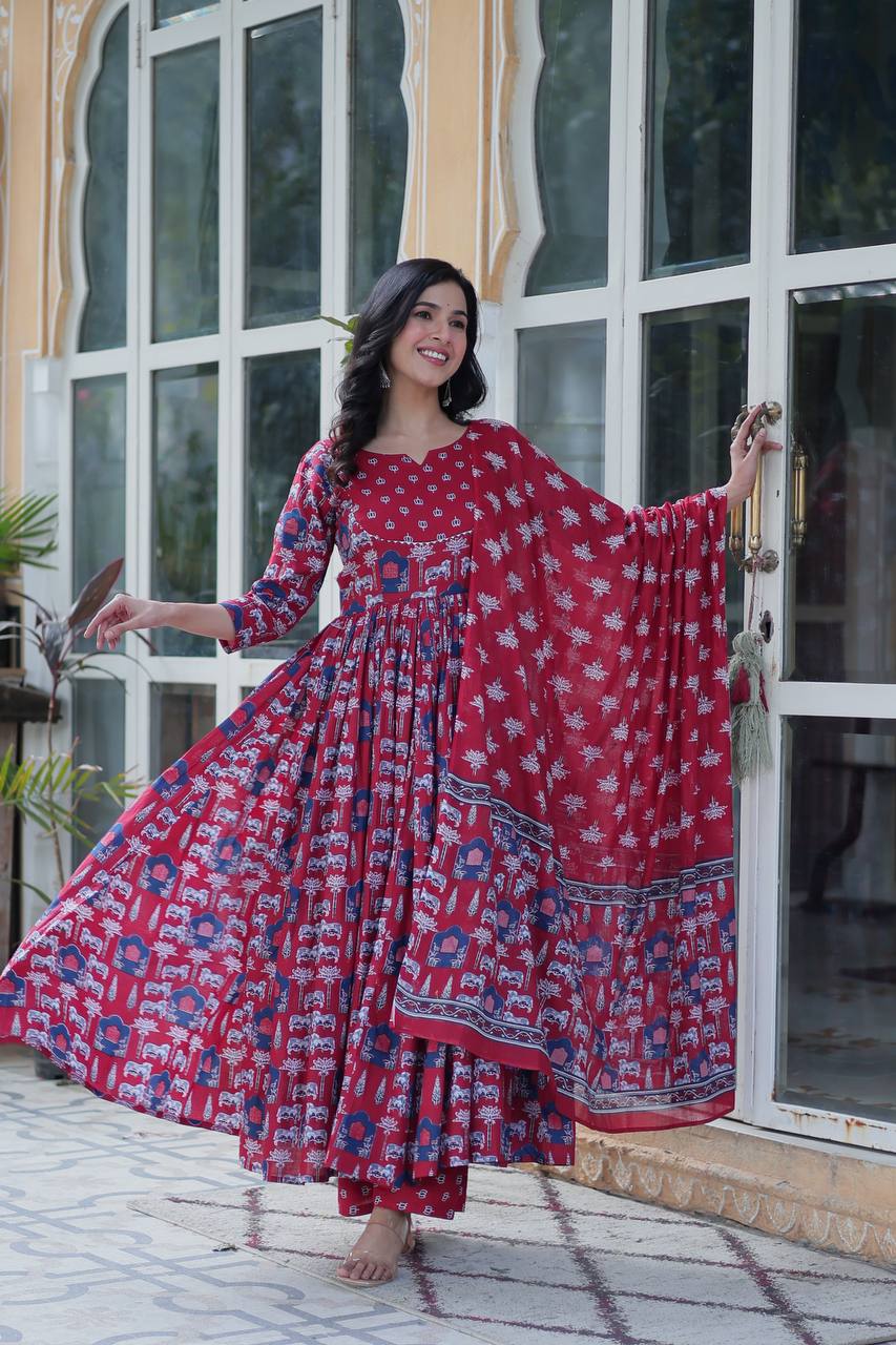 Premium Ready-Made Kurti with Pant & Dupatta Set