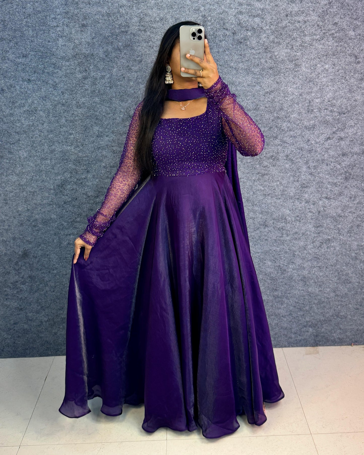 Exclusive Party Wear Draping Style Gown Outfit