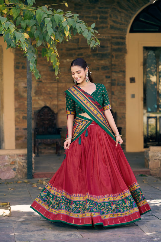 Elegant Tasar Silk Lehenga Choli Set for Festive Celebrations
