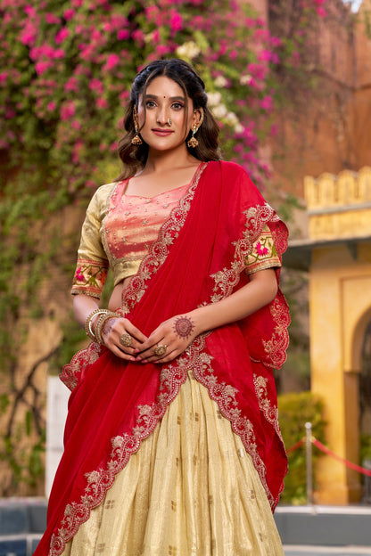 Elegant Woven Grace Lehenga with Royal Paithani Borders and Intricate Embroidery