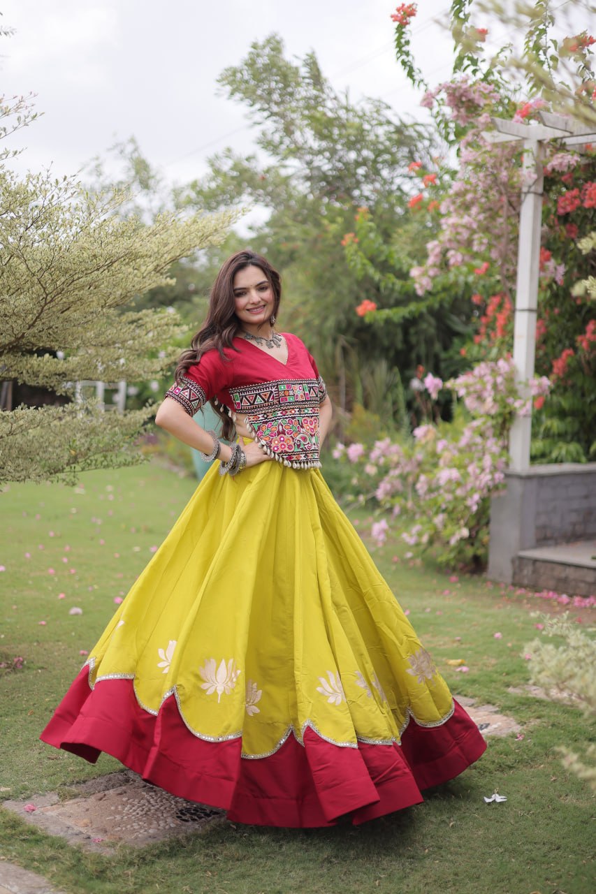RangBhoomi Navratri Lehenga Choli Collection 2026 — Lotus Mirror Embroidered Set