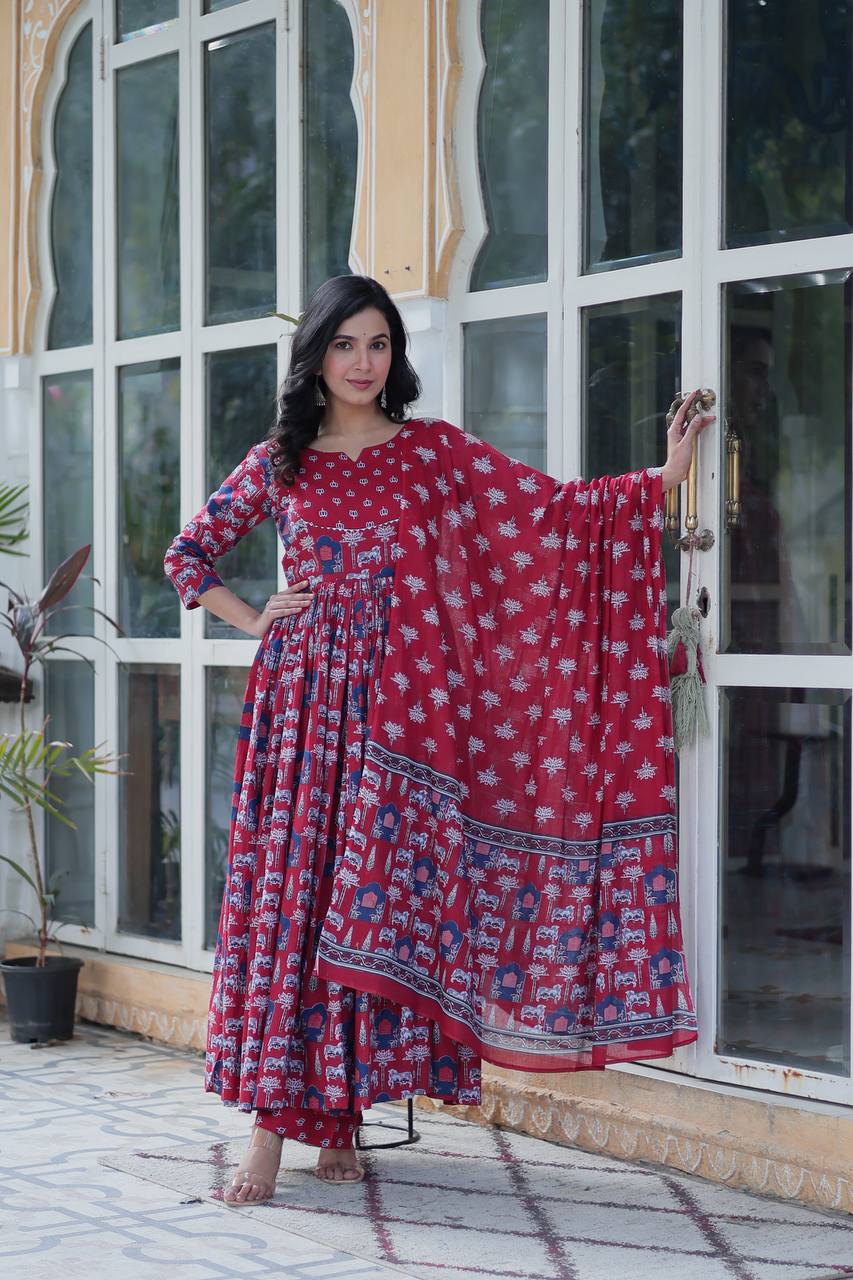 Premium Ready-Made Kurti with Pant & Dupatta Set