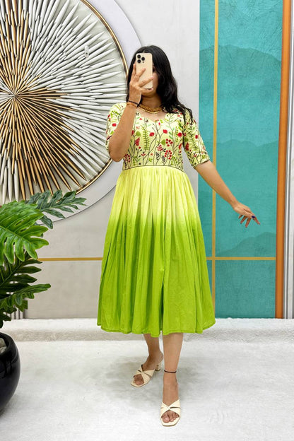 Summer Charm Cotton Frock Gown - Rangbhoomi