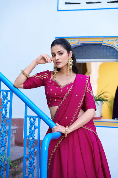 Emerald Royal Elegance – Stunning NC Silk Lehenga with Sequined Embroidery and Elegant Dupatta