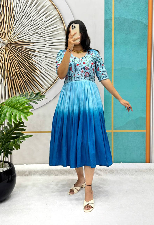 Summer Charm Cotton Frock Gown - Rangbhoomi