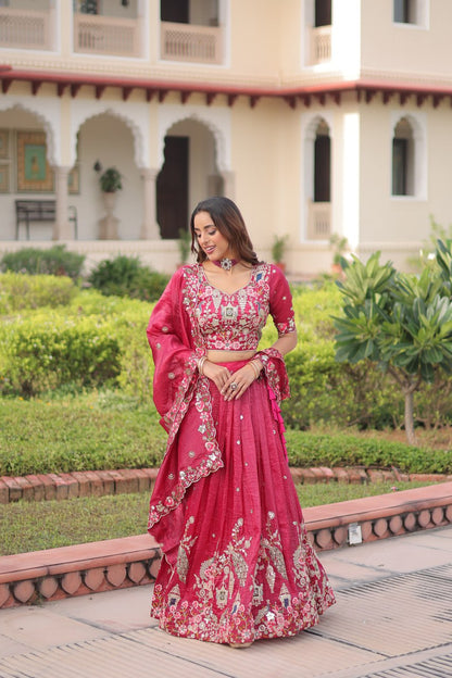 RangBhoomi Premium Designer Sequined Embroidered Lehenga Choli and Dupatta Set